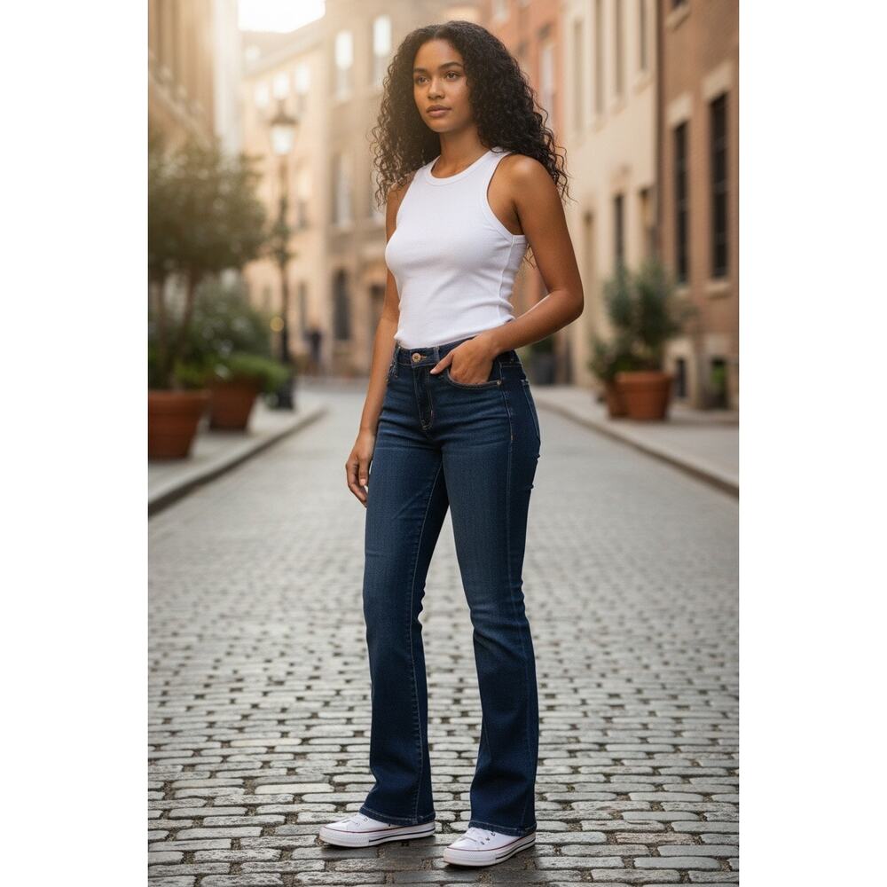 Rock & Republic Women’s Bootcut Jeans Dark Wash Stretch Denim Size 10 15x29